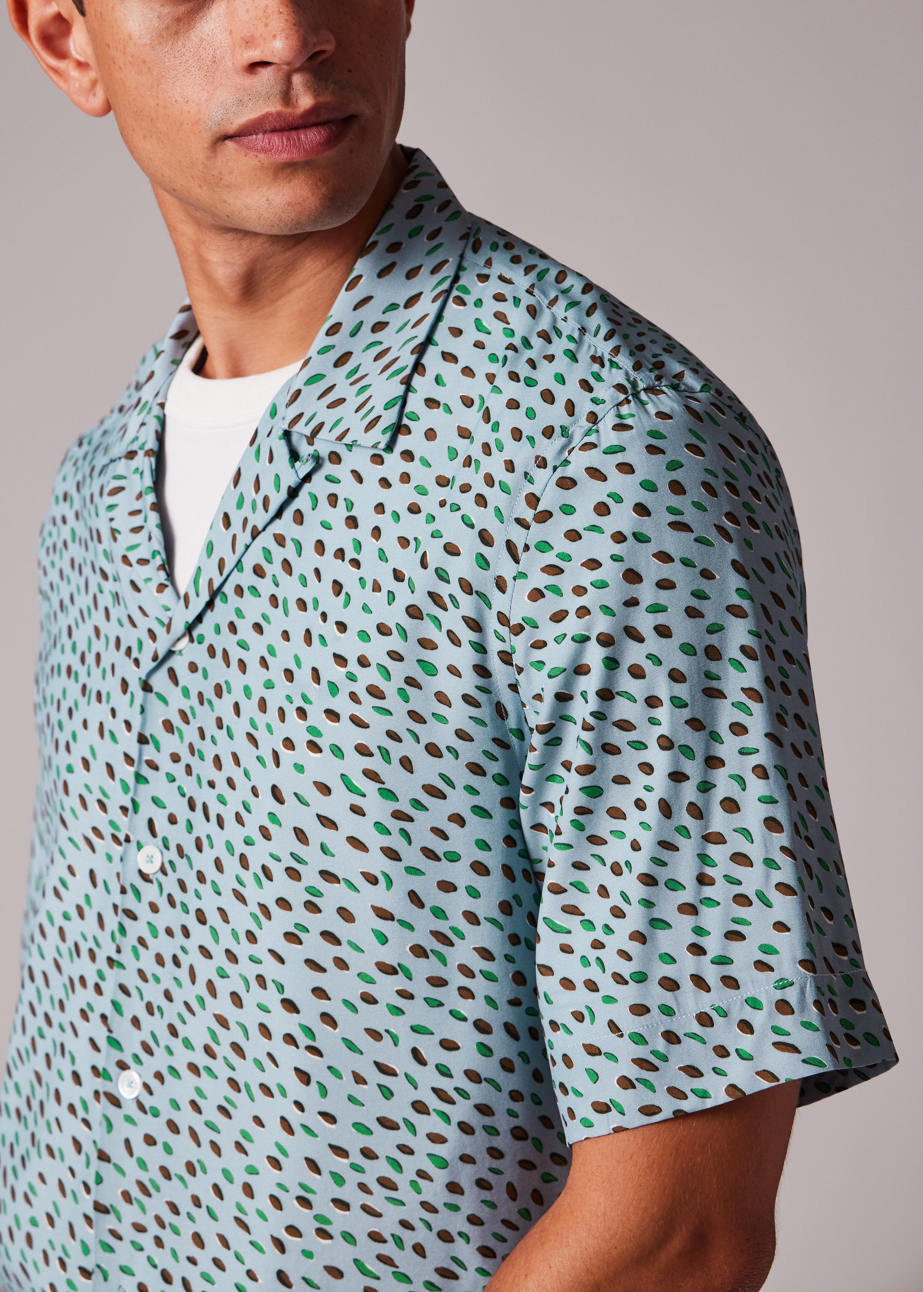 Light Blue 'Screen Dance' Print Short-Sleeve Shirt - 6