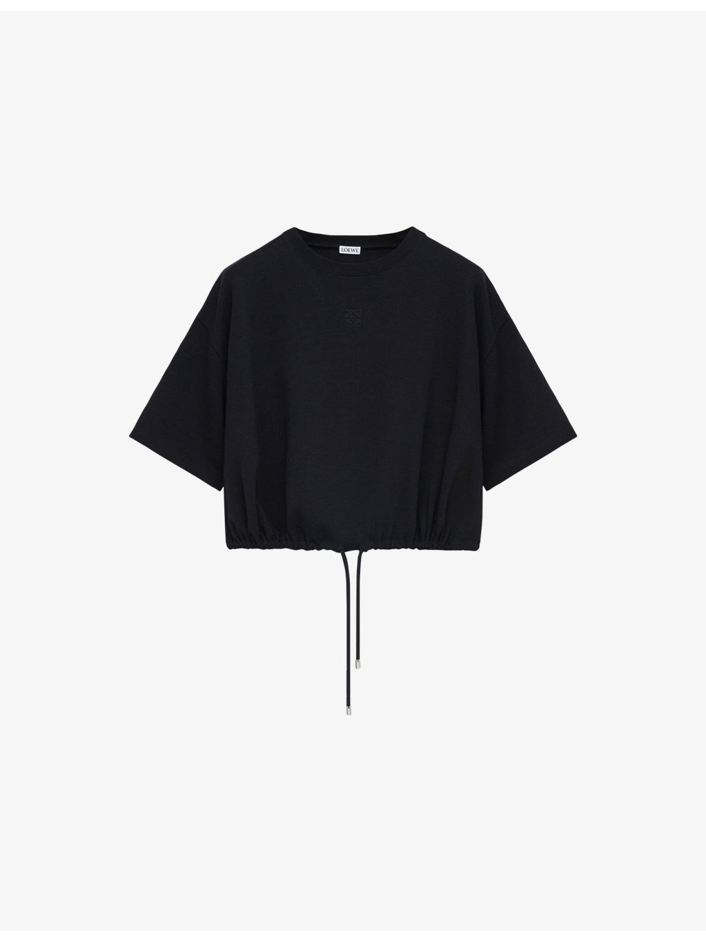 Round-Neck Cropped Cotton-Blend T-Shirt - 1