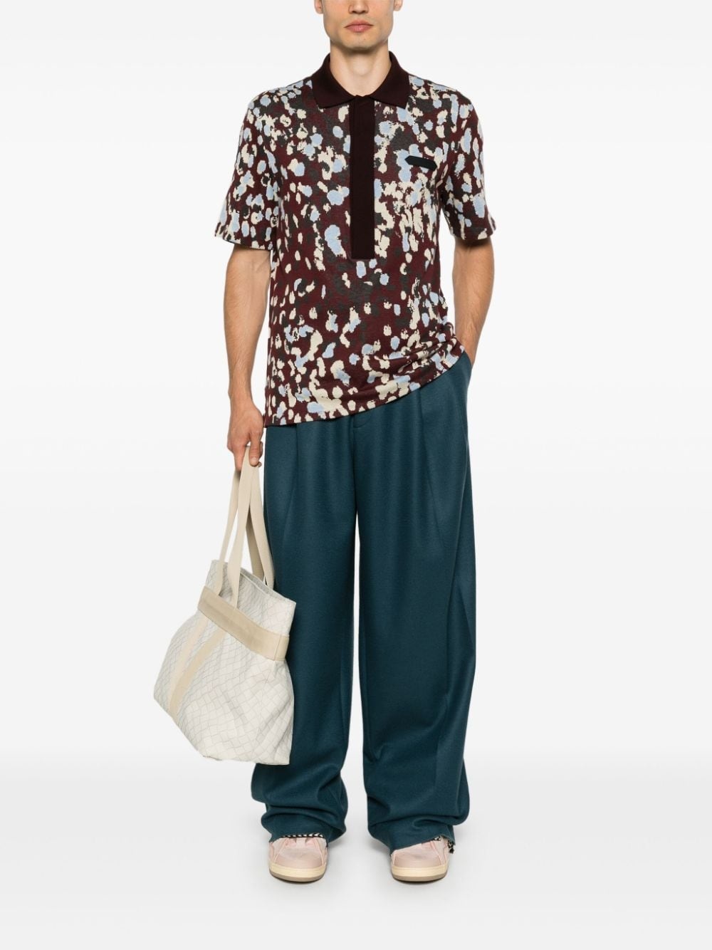 patterned-jacquard cotton polo shirt - 2