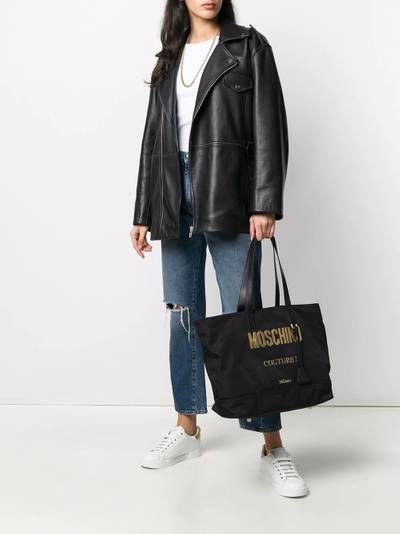 Moschino logo lettering tote bag outlook