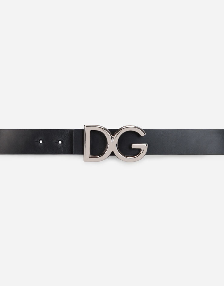 Leather belt with DG logo - 3