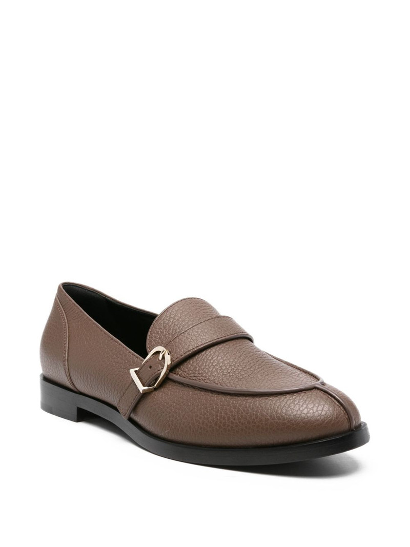 GIORGIO ARMANI buckle-detail leather loafers outlook