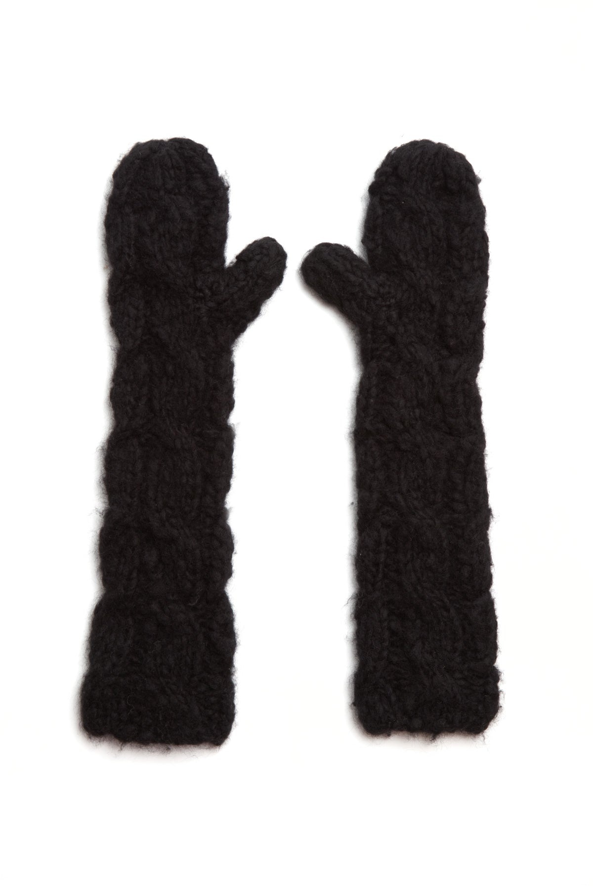 Scarlett Mittens in Black Welfat Cashmere - 1