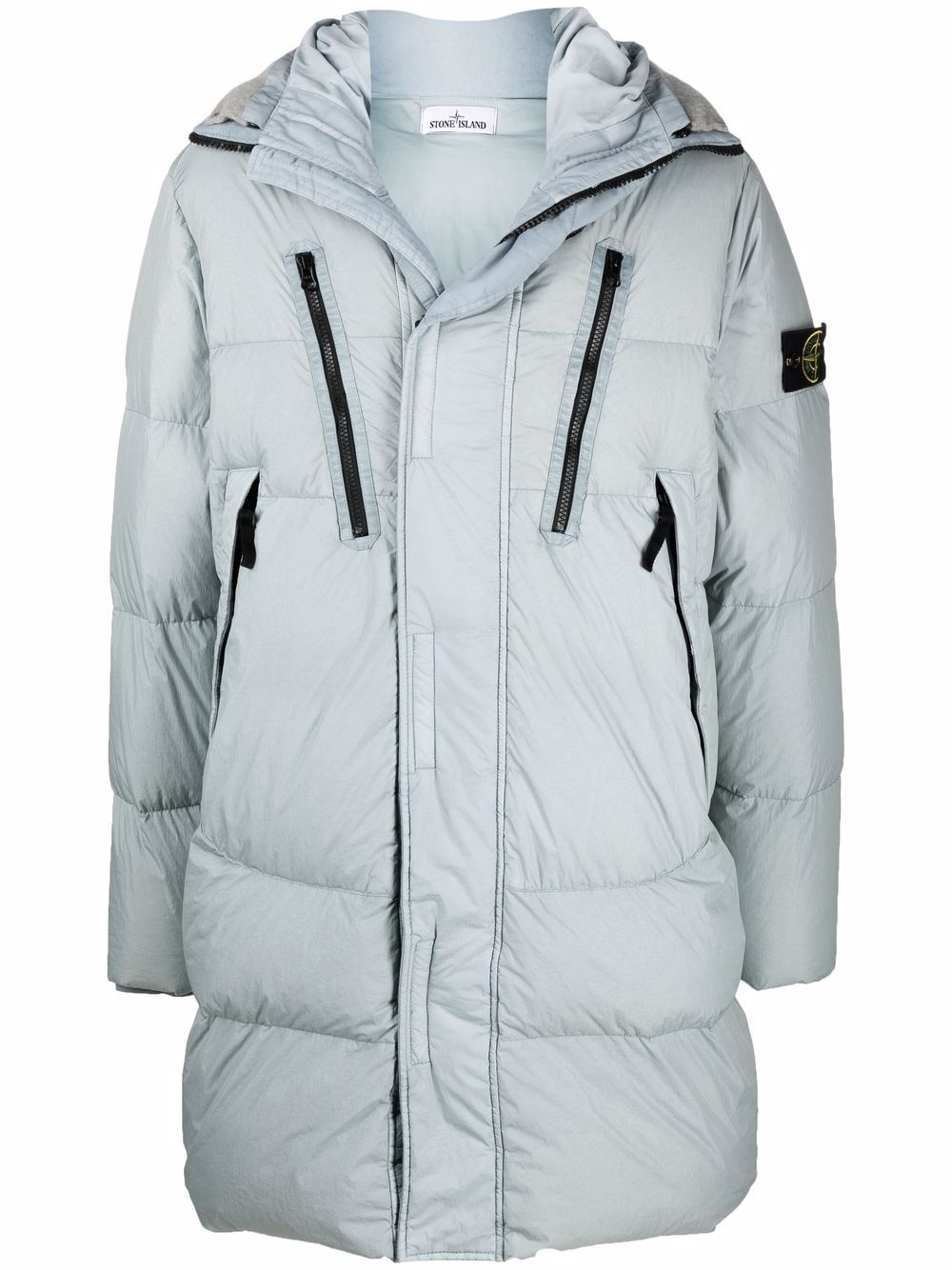 padded zip-up down coat - 1