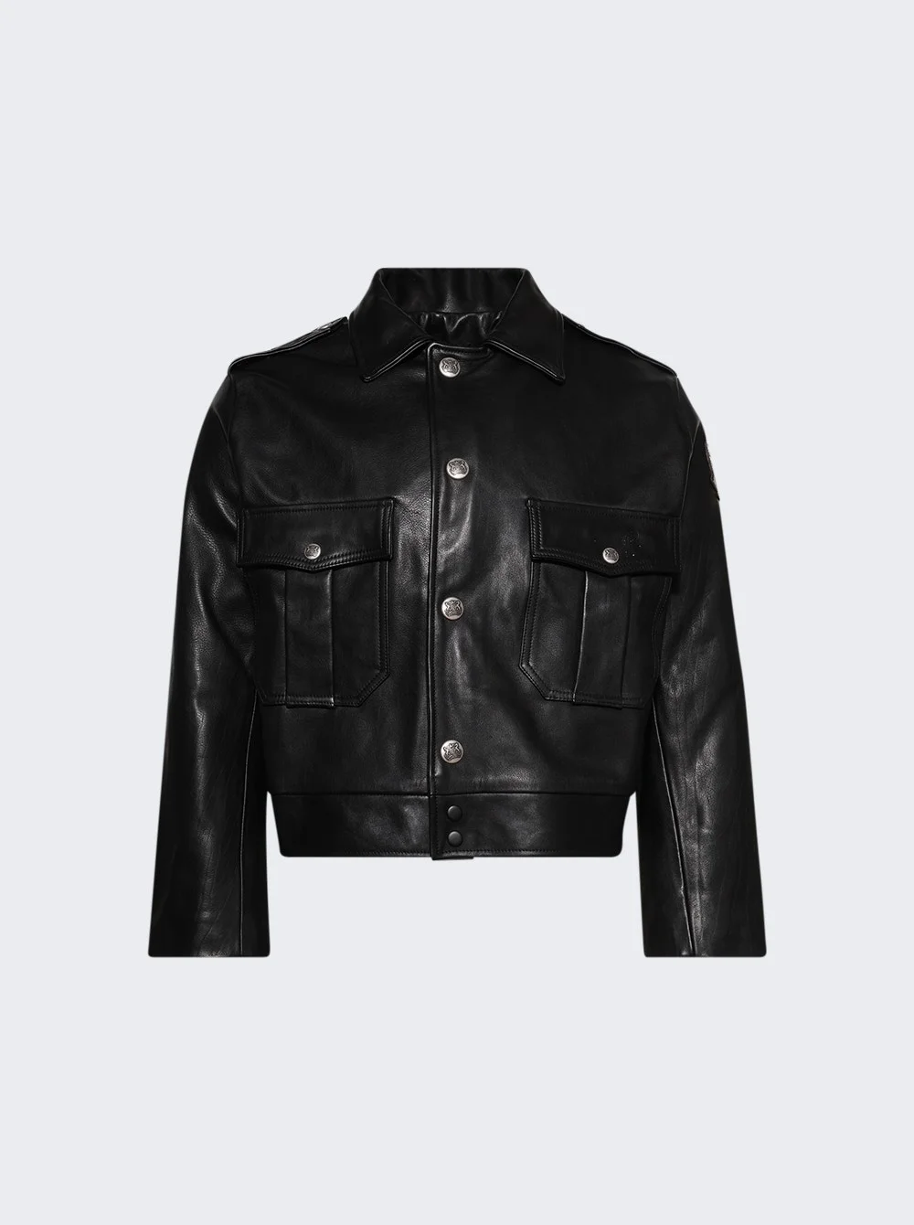 Crew Leather Jacket Black - 1