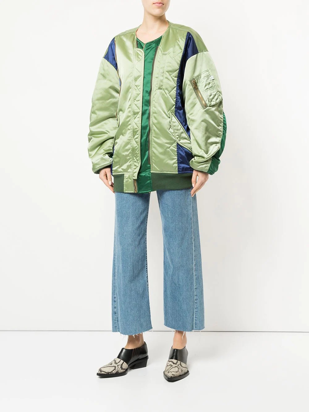 panelled bomber jacket - 3