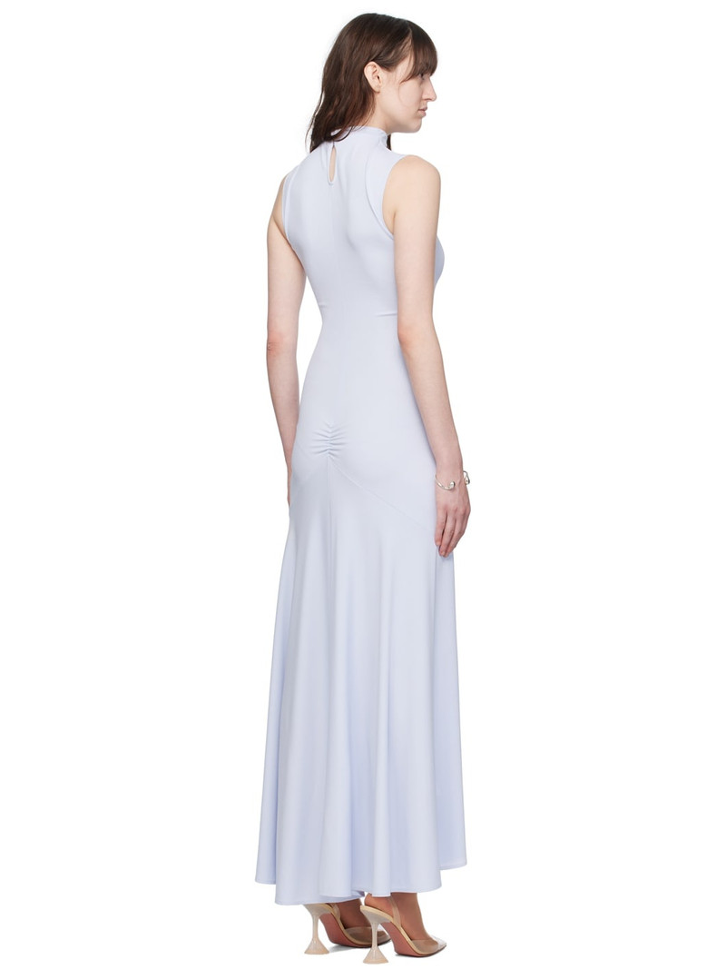 Blue Mock Neck Maxi Dress 3