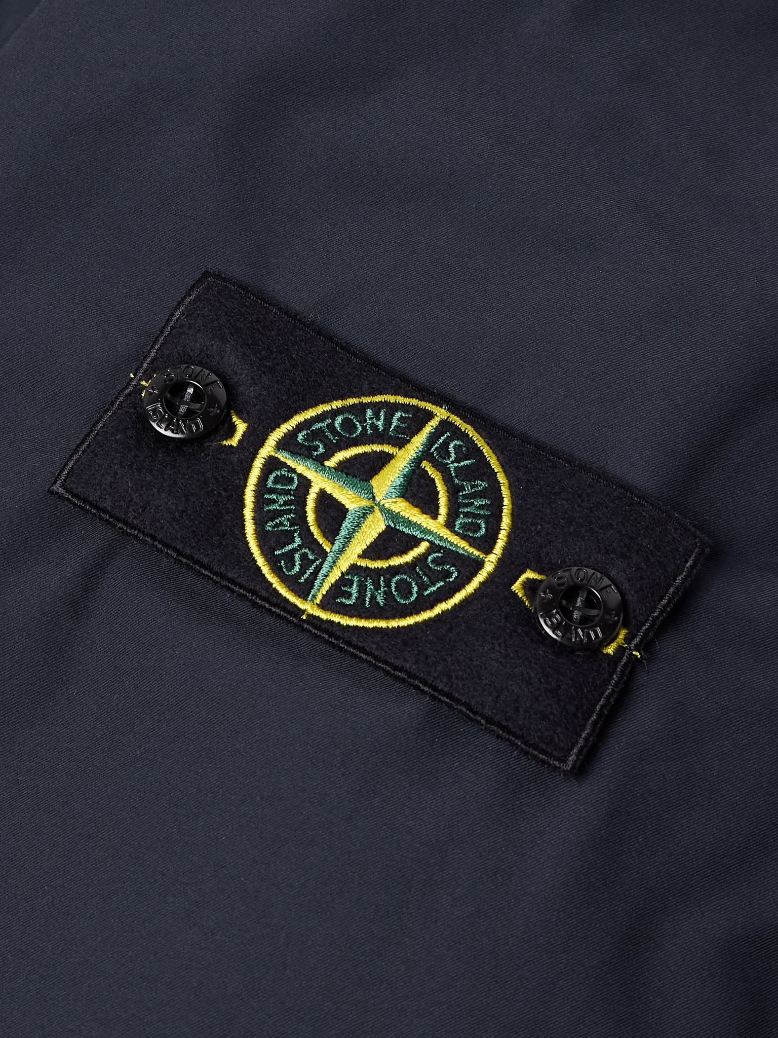 Logo-Appliquéd Padded Micro Twill Hooded Field Jacket Navy - 5
