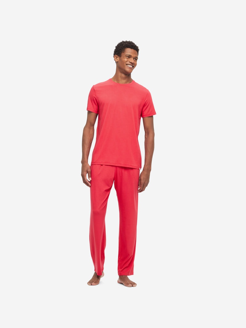 Men's Lounge Trousers Basel Micro Modal Stretch London Red - 3