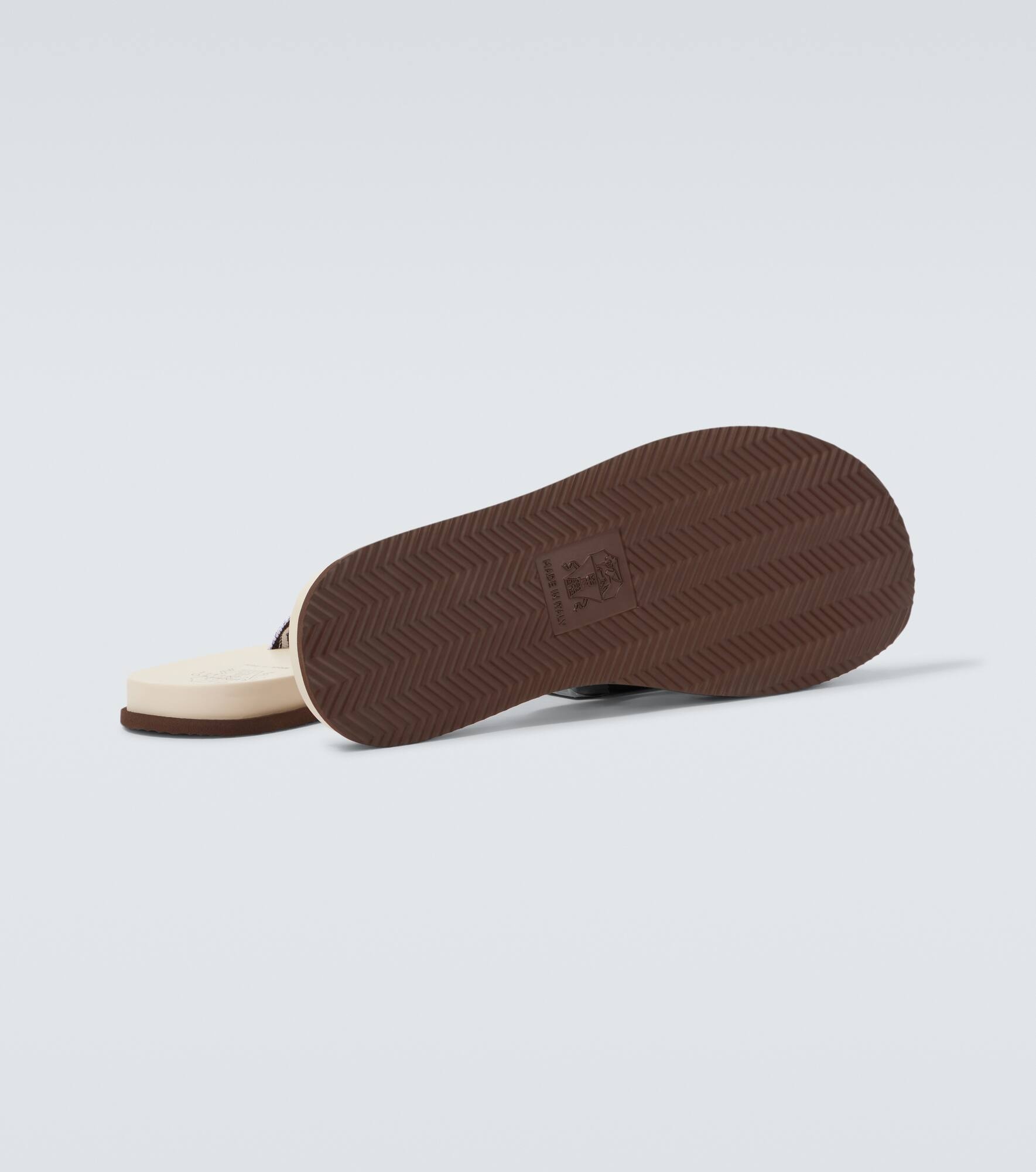Leather-trimmed slippers - 7