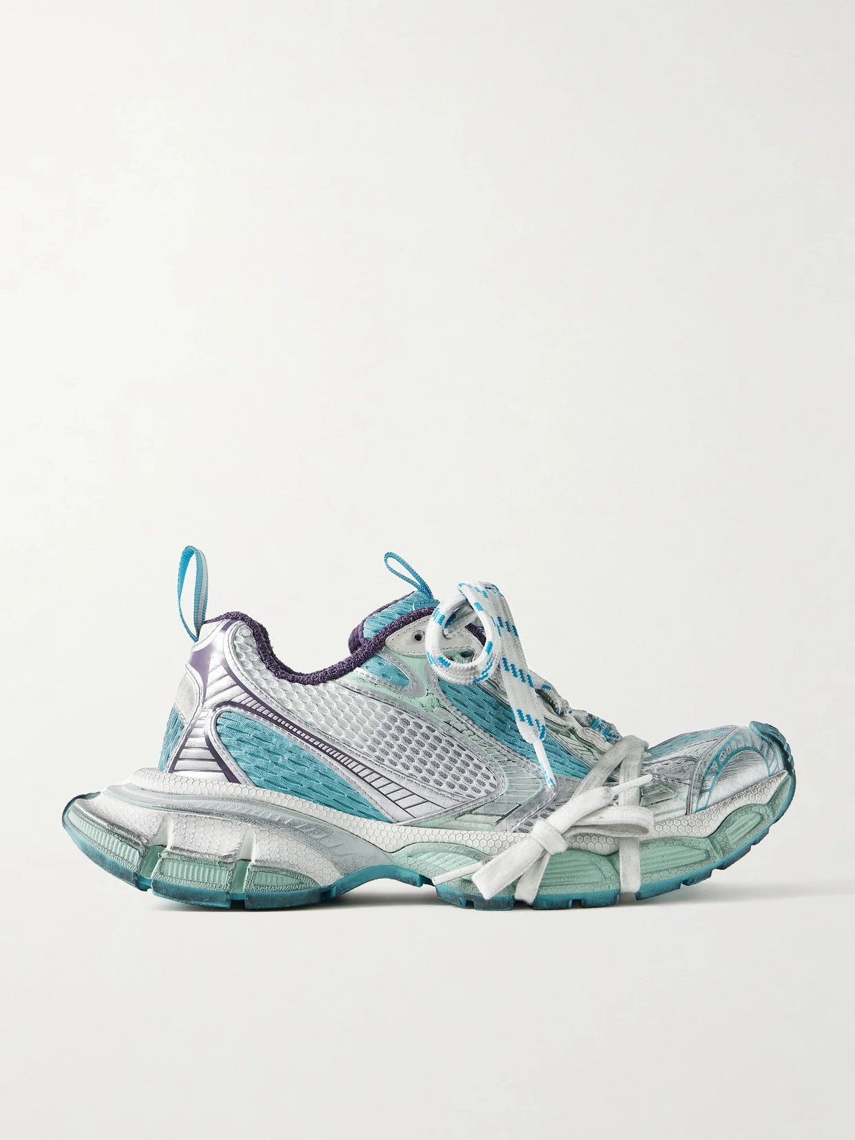 3xl Leather-trimmed Mesh And Rubber Sneakers - 1