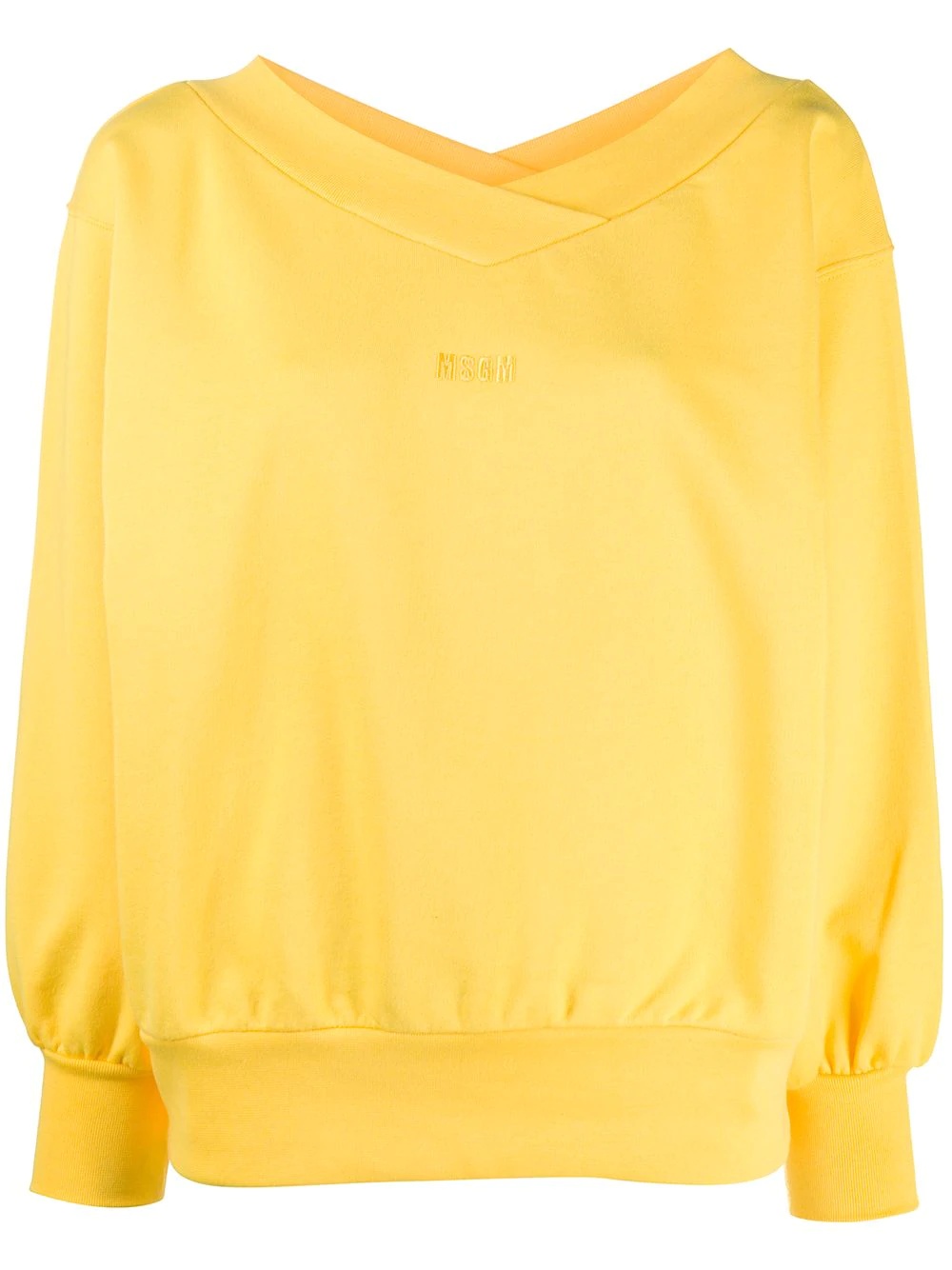 embroidered logo V-neck sweatshirt - 1