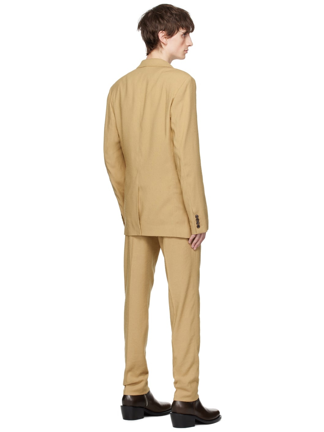Tan Single-Breasted Suit - 3