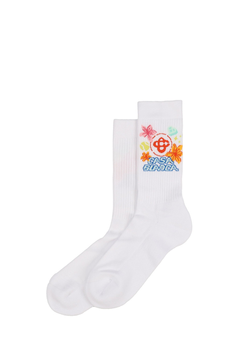CASABLANCA FLORAL SOCKS / WHT outlook
