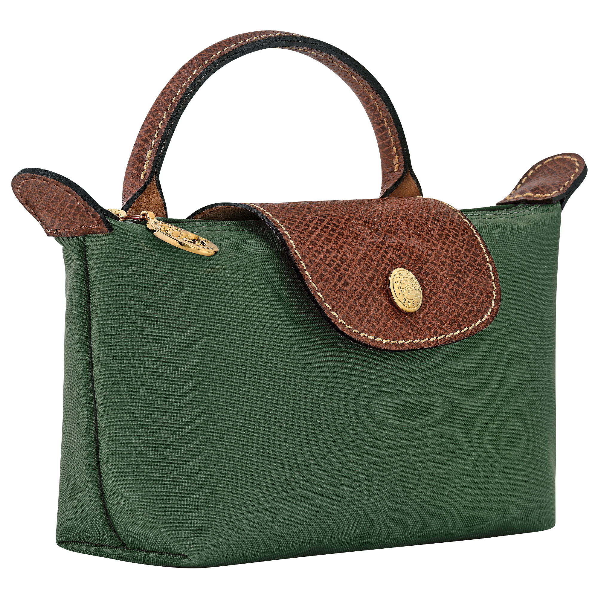 Le Pliage Original Pouch with handle British Green - Recycled canvas - 2