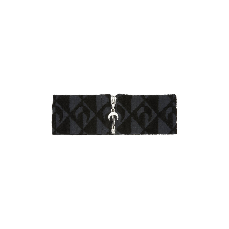 Marine Serre Marine Serre Textured Knit Moon Lozenge Choker 'Black/Grey' outlook