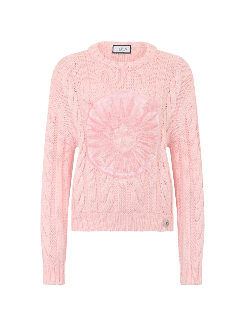 round-neck sun-embroidered sweater - 1