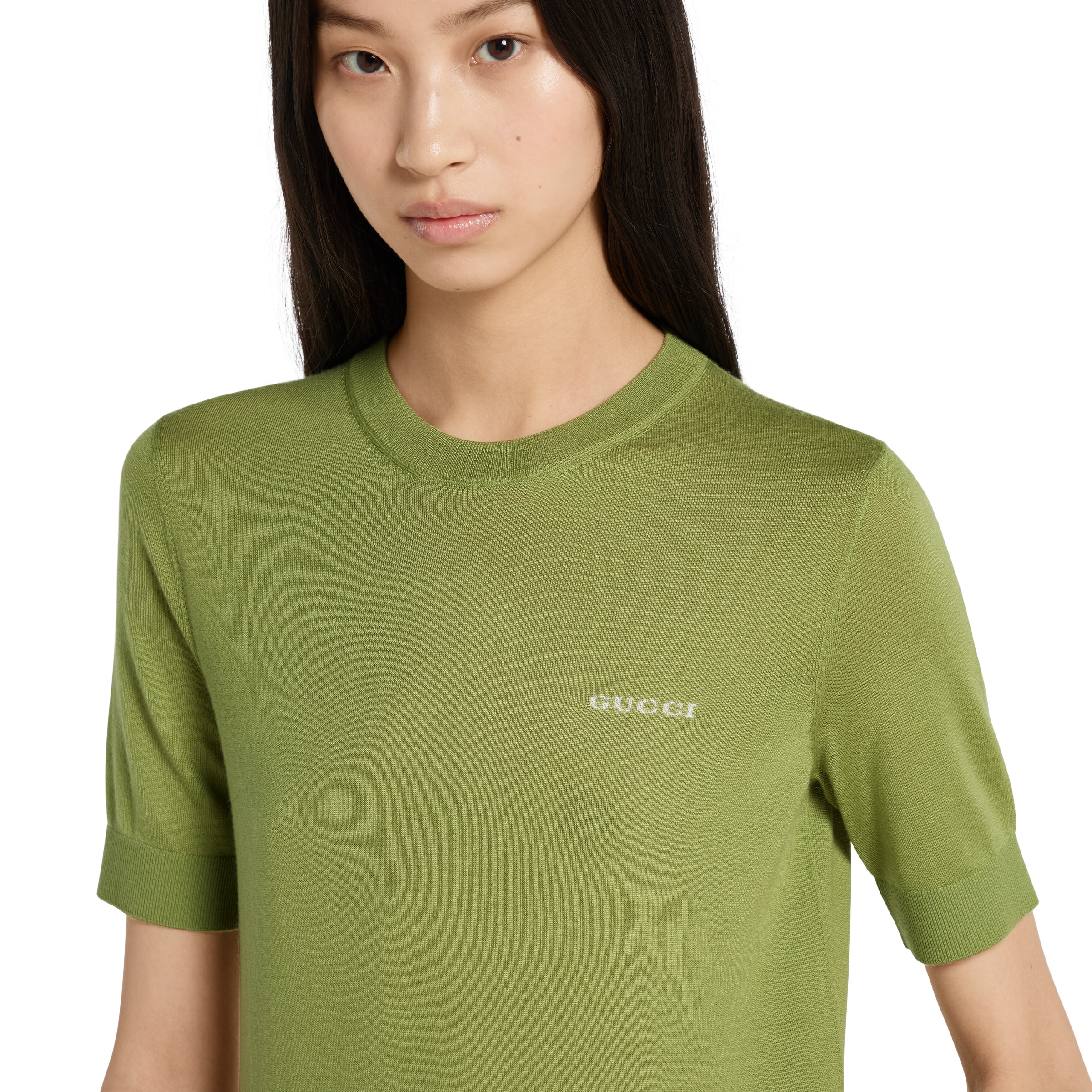 Cashmere and silk top with intarsia - 5