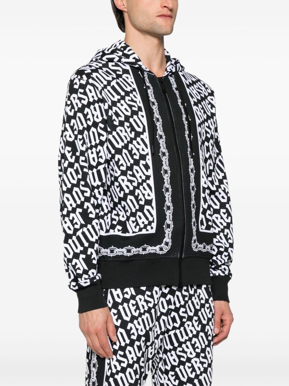 zip-up cotton hoodie - 3