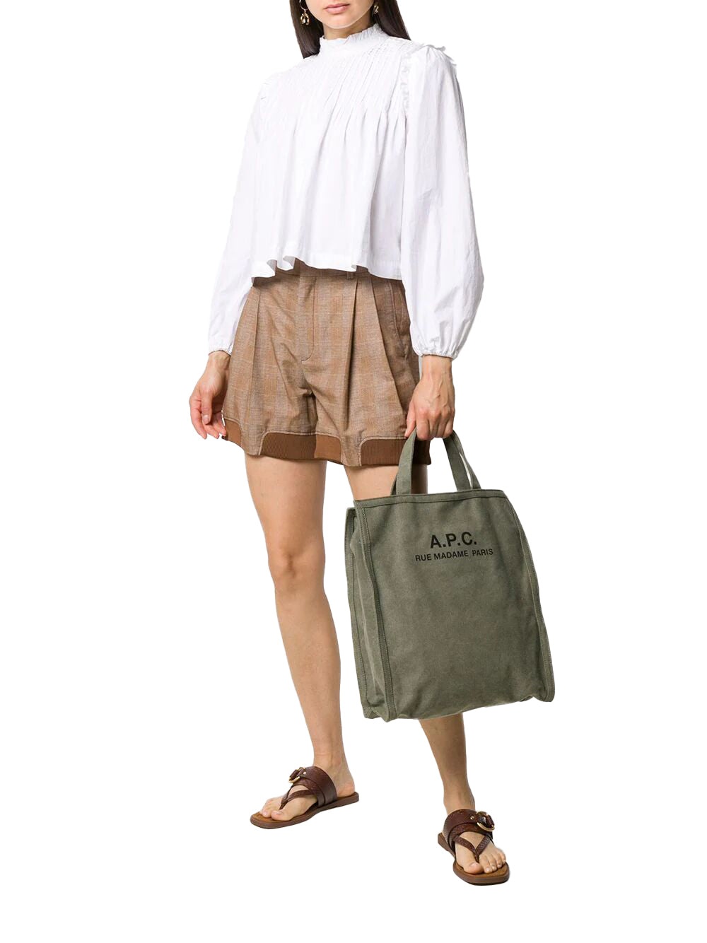A.P.C. Khaki Recuperation Tote Bag | wokstore | REVERSIBLE