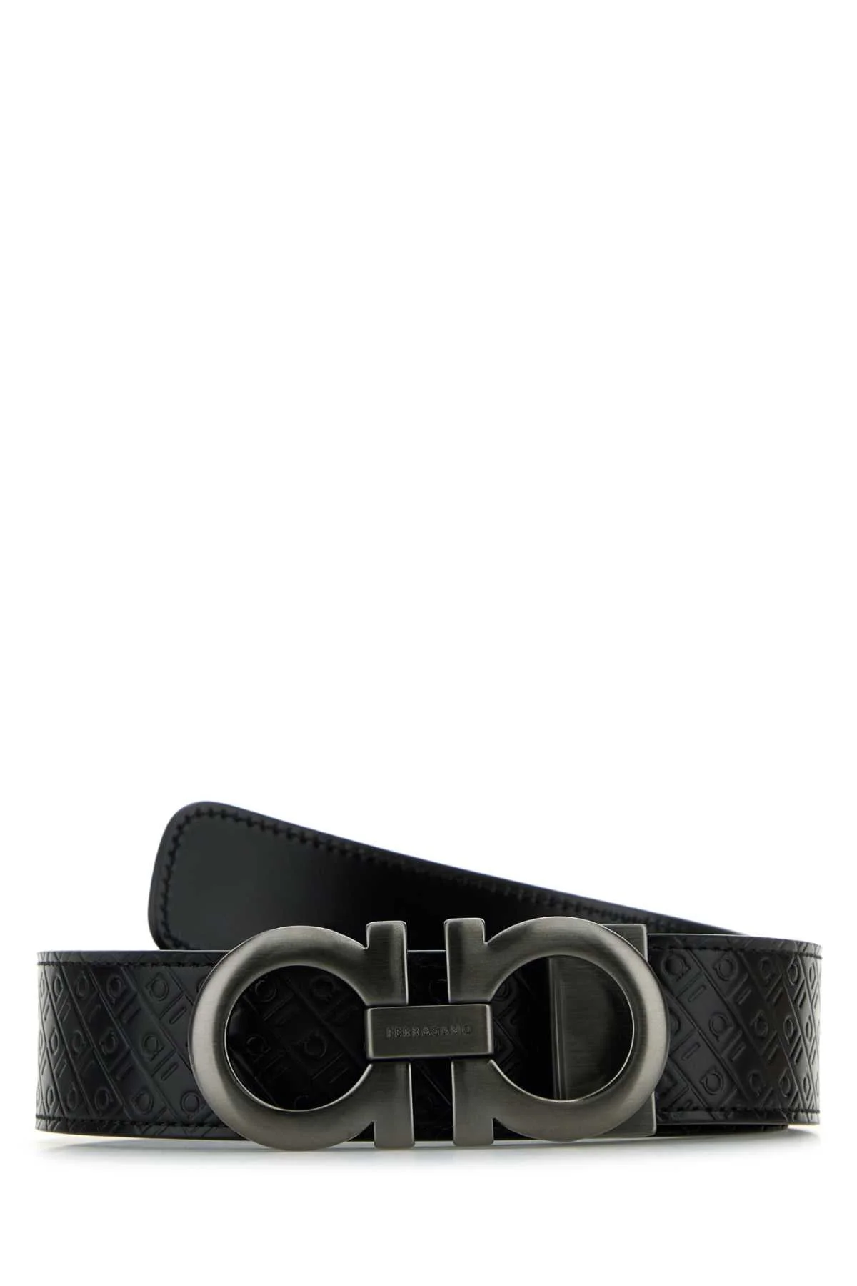 Salvatore Ferragamo Men Black Leather Reversible Belt - 1