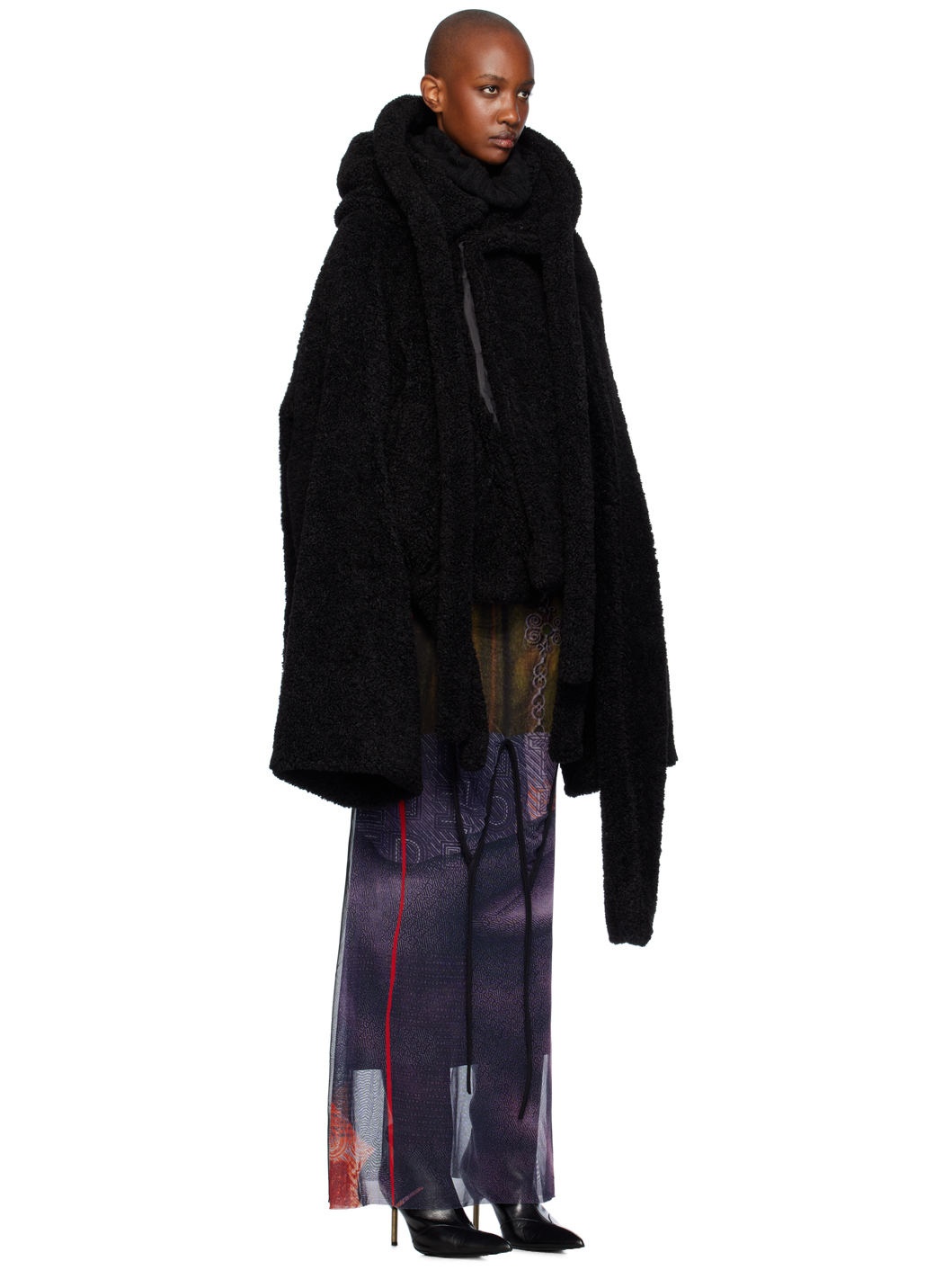 Black Wrap Teddy Short Jacket - 2