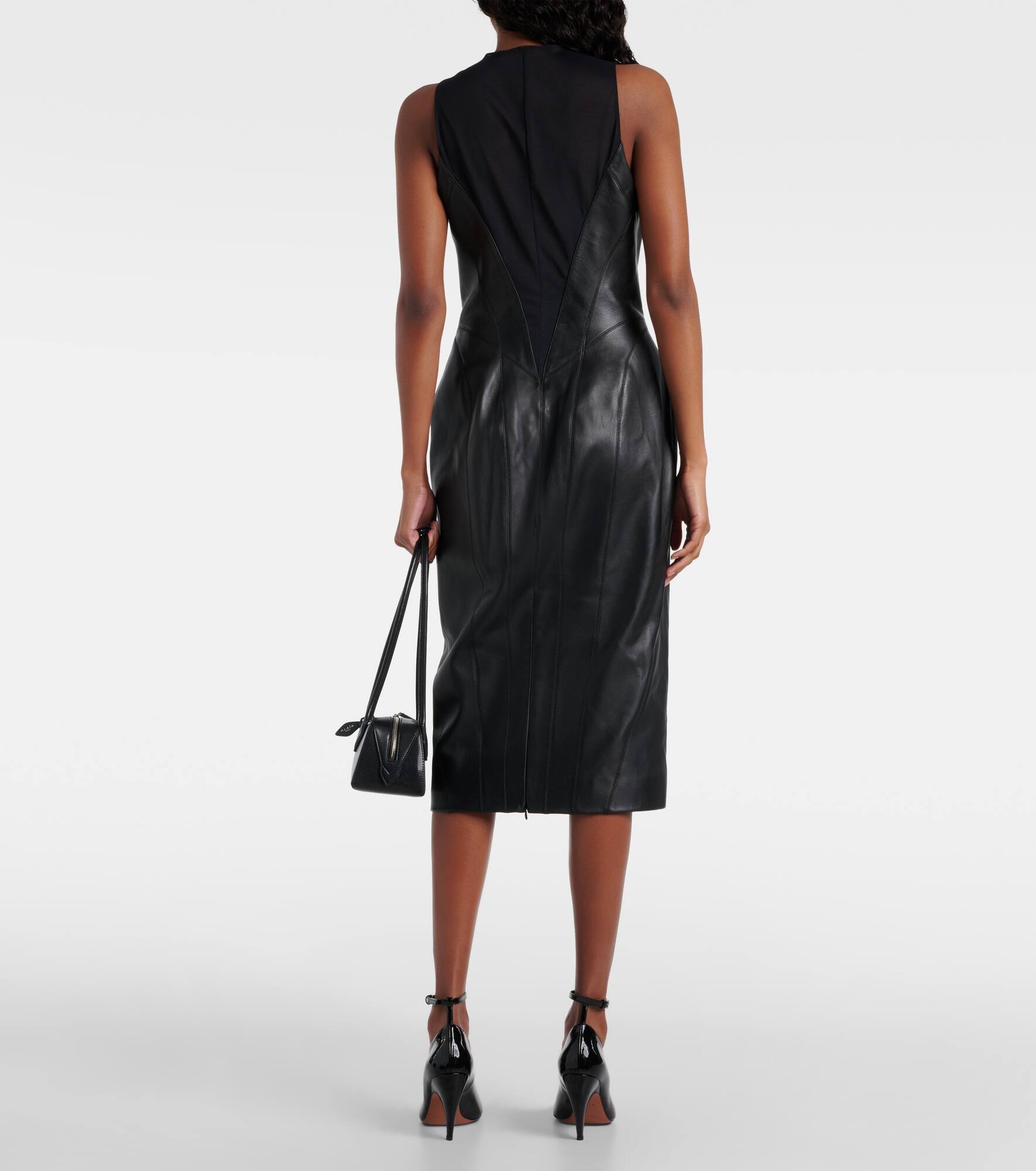 Leather midi dress - 3