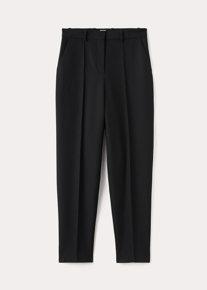Sewn pleat wool-blend trousers black - 1