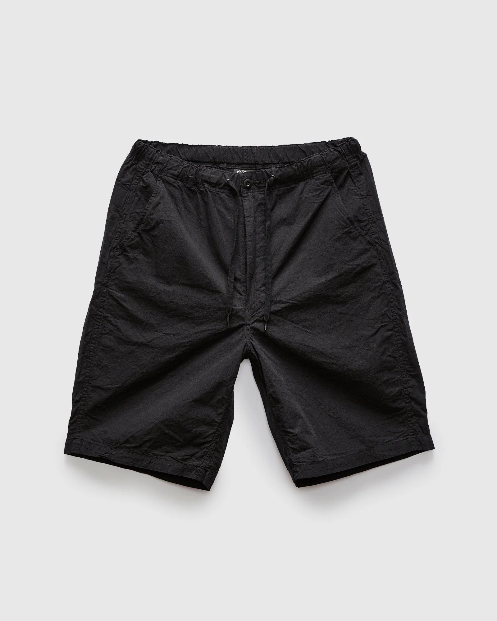 Cotton-Linen Wide Fit New Yorker Shorts in Black - 1