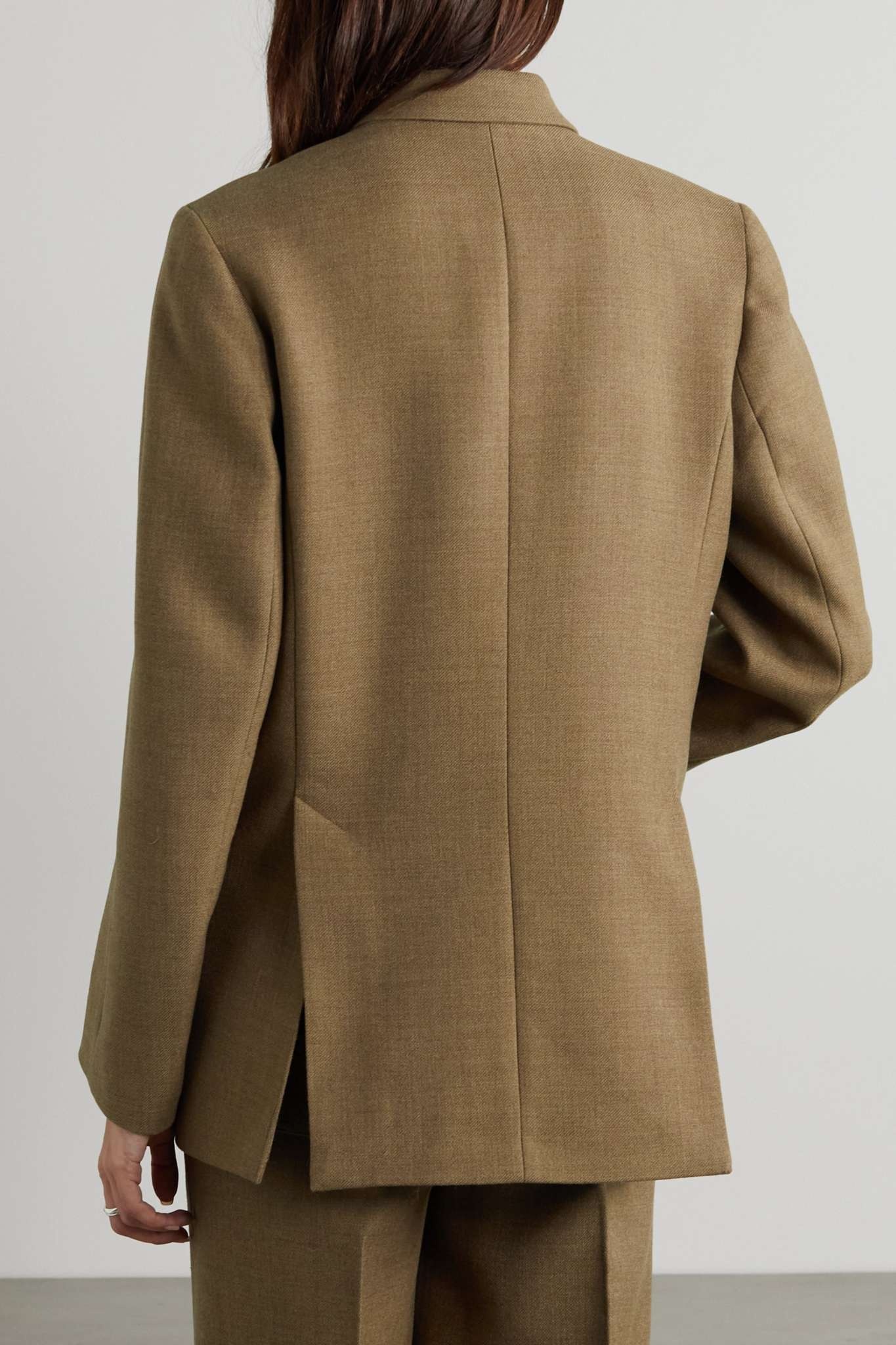 Double-breasted wool-twill blazer - 3