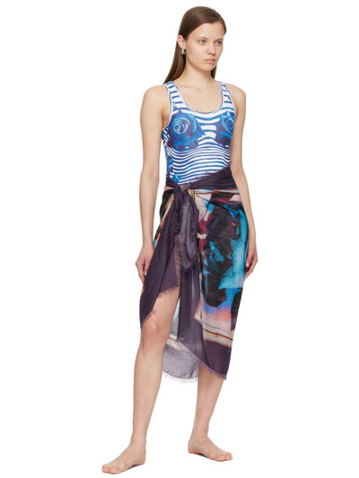 Jean Paul Gaultier Purple & Blue Roses Cover Up outlook