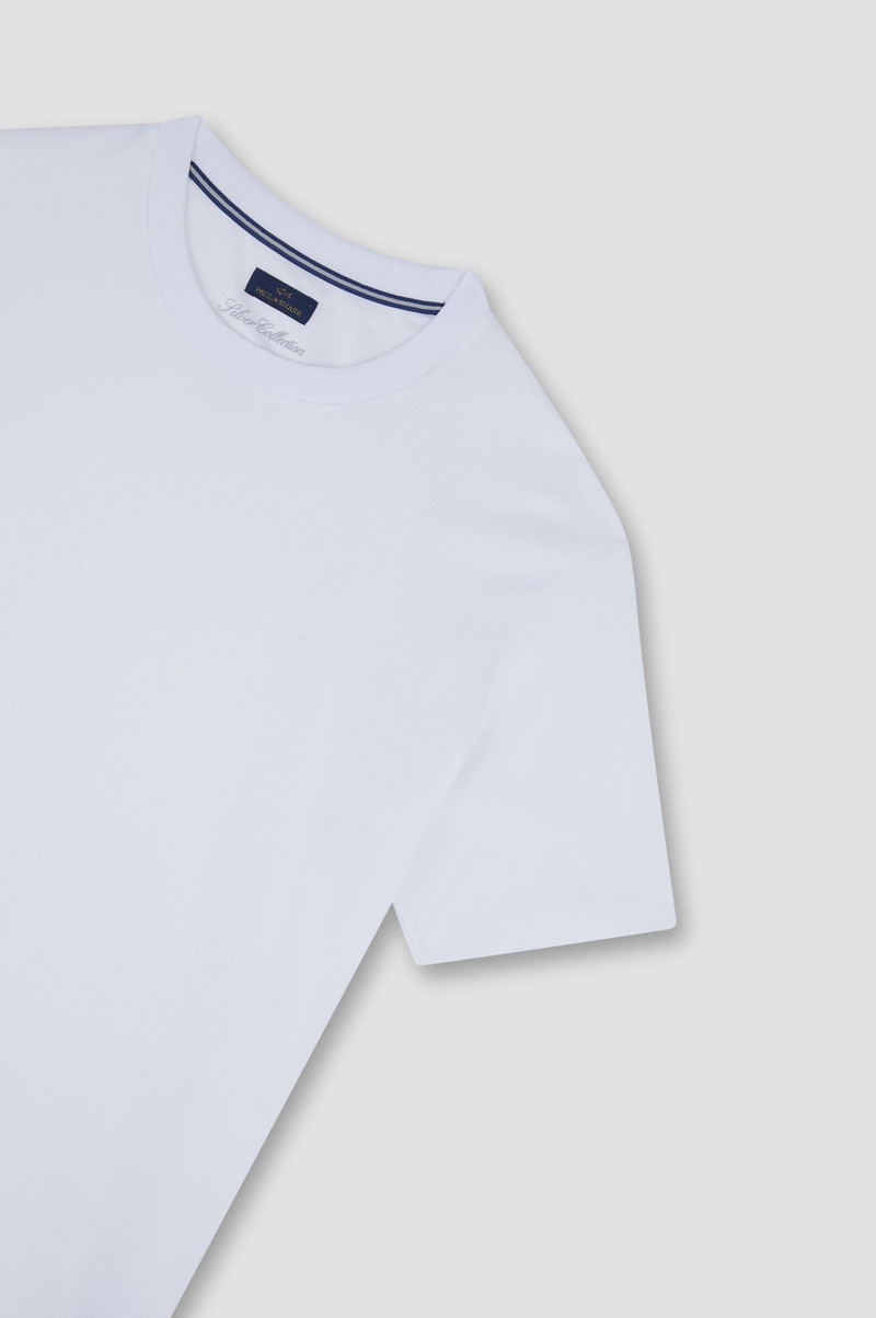 SILVER T-SHIRT IN FINE PIQUÉ COTTON WITH EMBROIDERY 5
