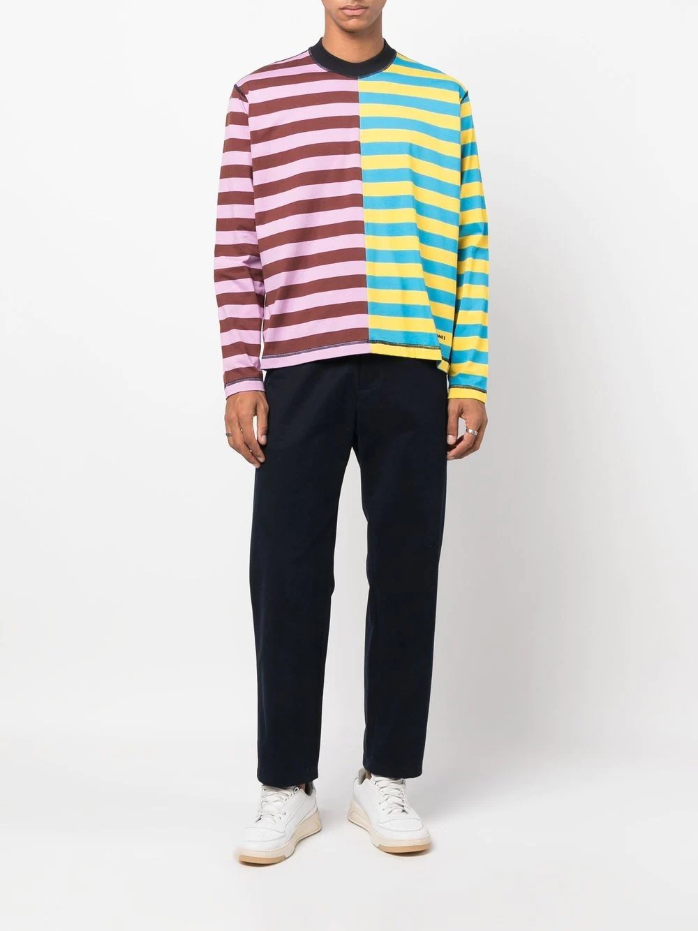 colour-block striped long-sleeve T-Shirt - 2