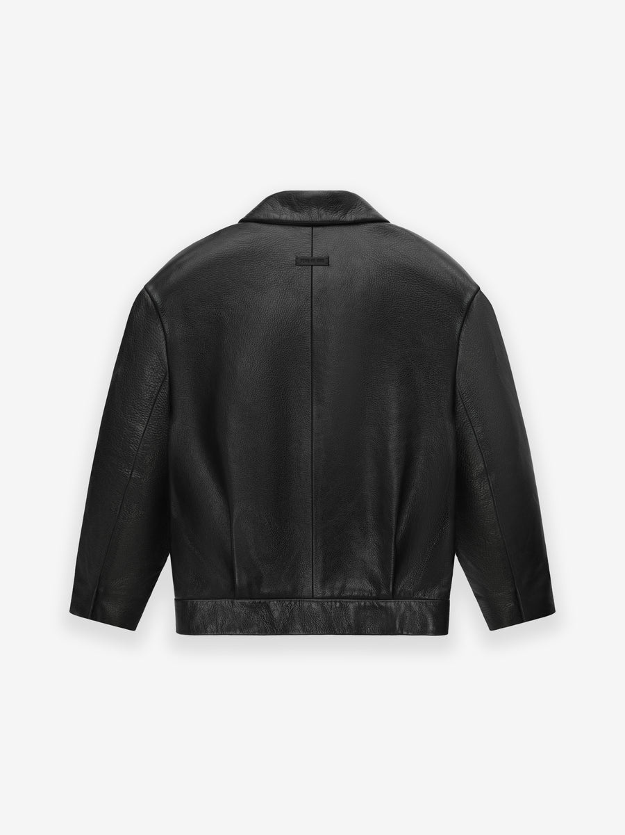 Leather Notch Lapel Jacket - 2