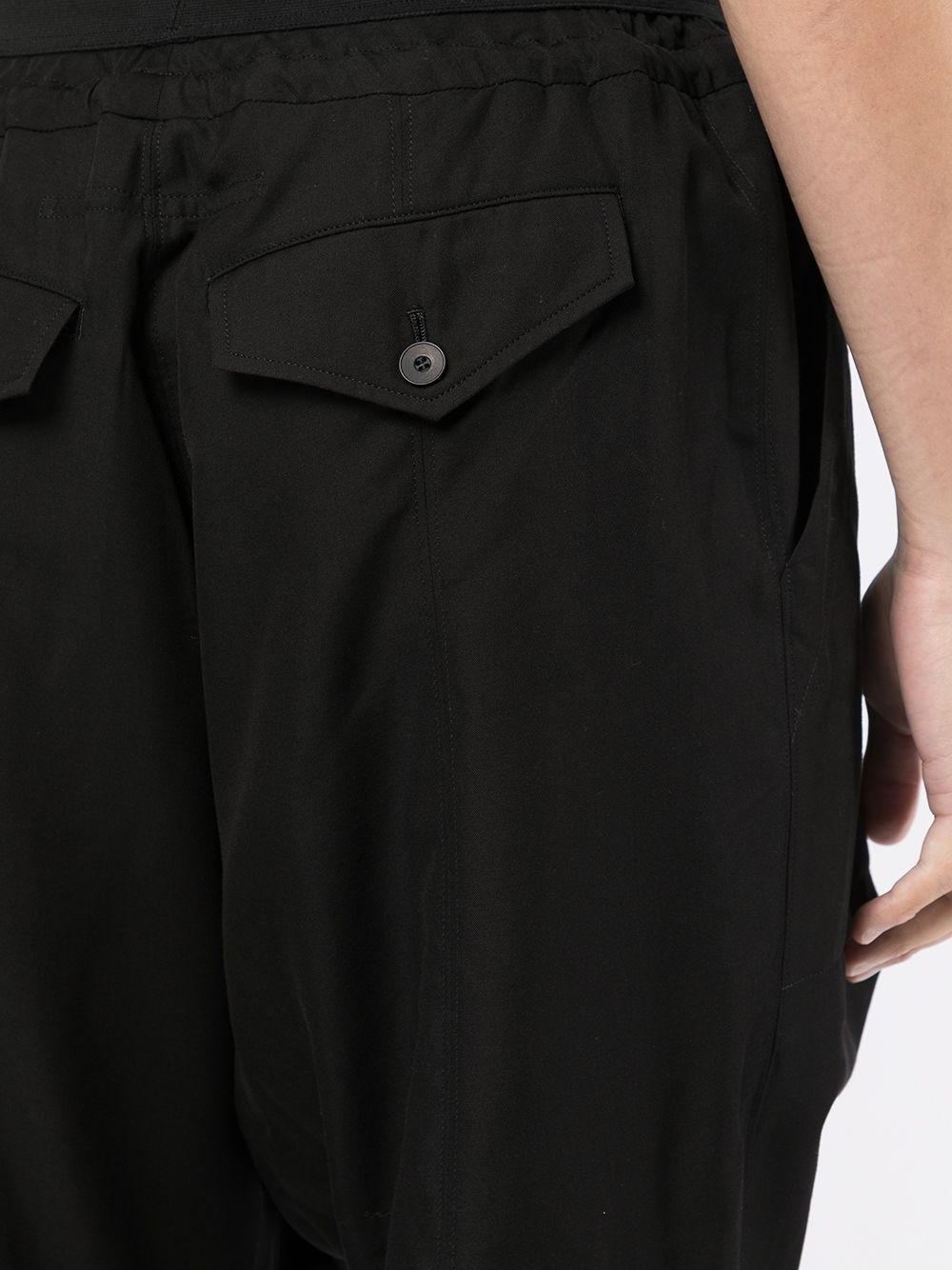 flap-pocket drop-crotch shorts - 5