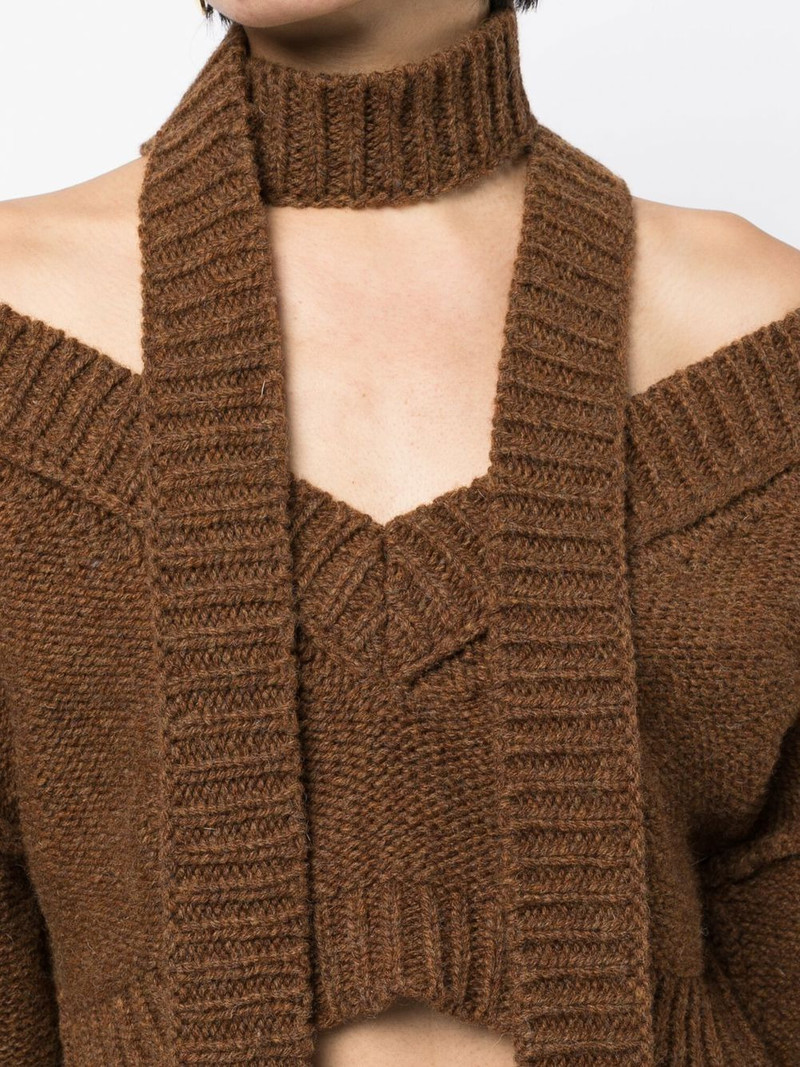 cropped V-neck halterneck jumper 5
