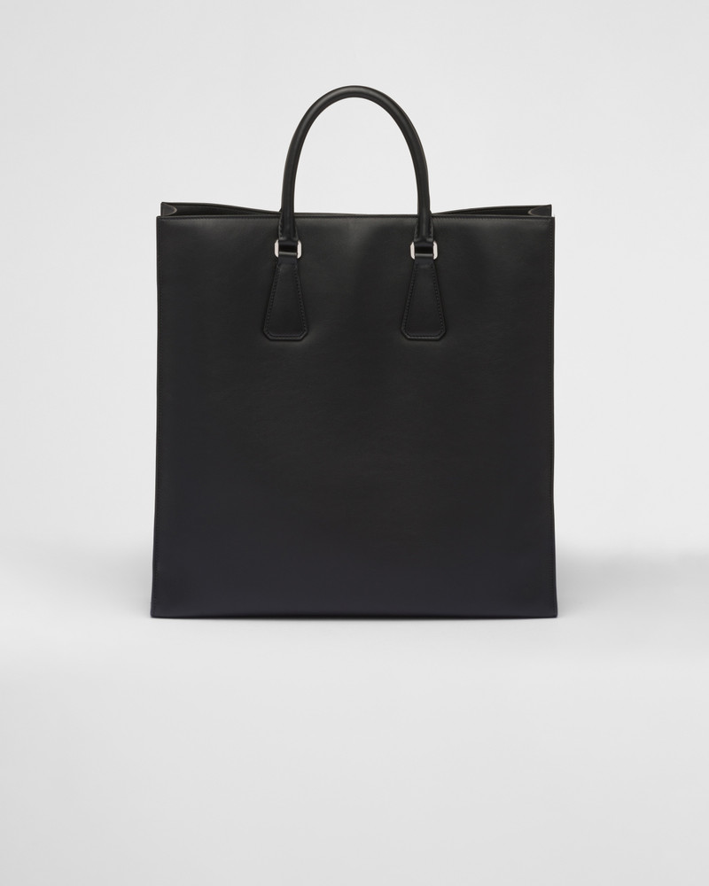 Leather tote bag with shoulder strap 4