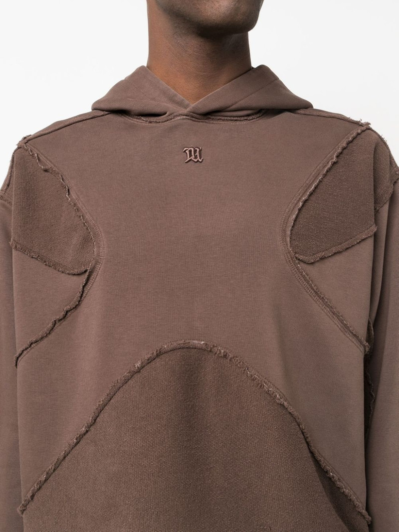 ripped-detail cotton blend hoodie 5