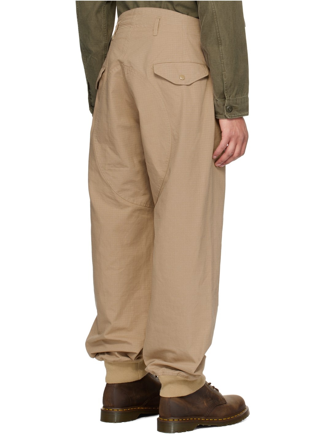 Khaki Drawstring Cargo Pants - 3