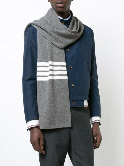 Thom Browne 4-Bar Stripe Cashmere Rib Scarf outlook