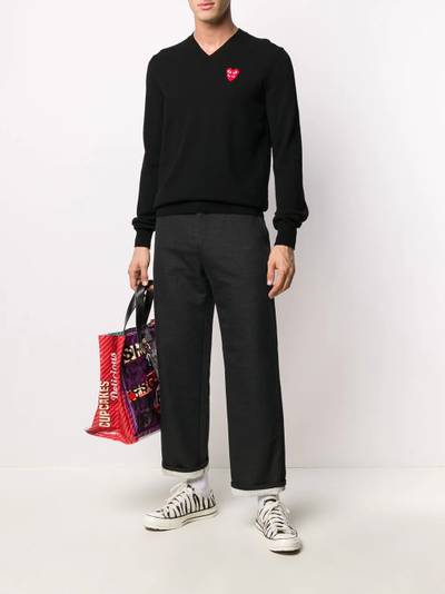 Comme des Garçons PLAY V-neck logo-patch knit jumper outlook