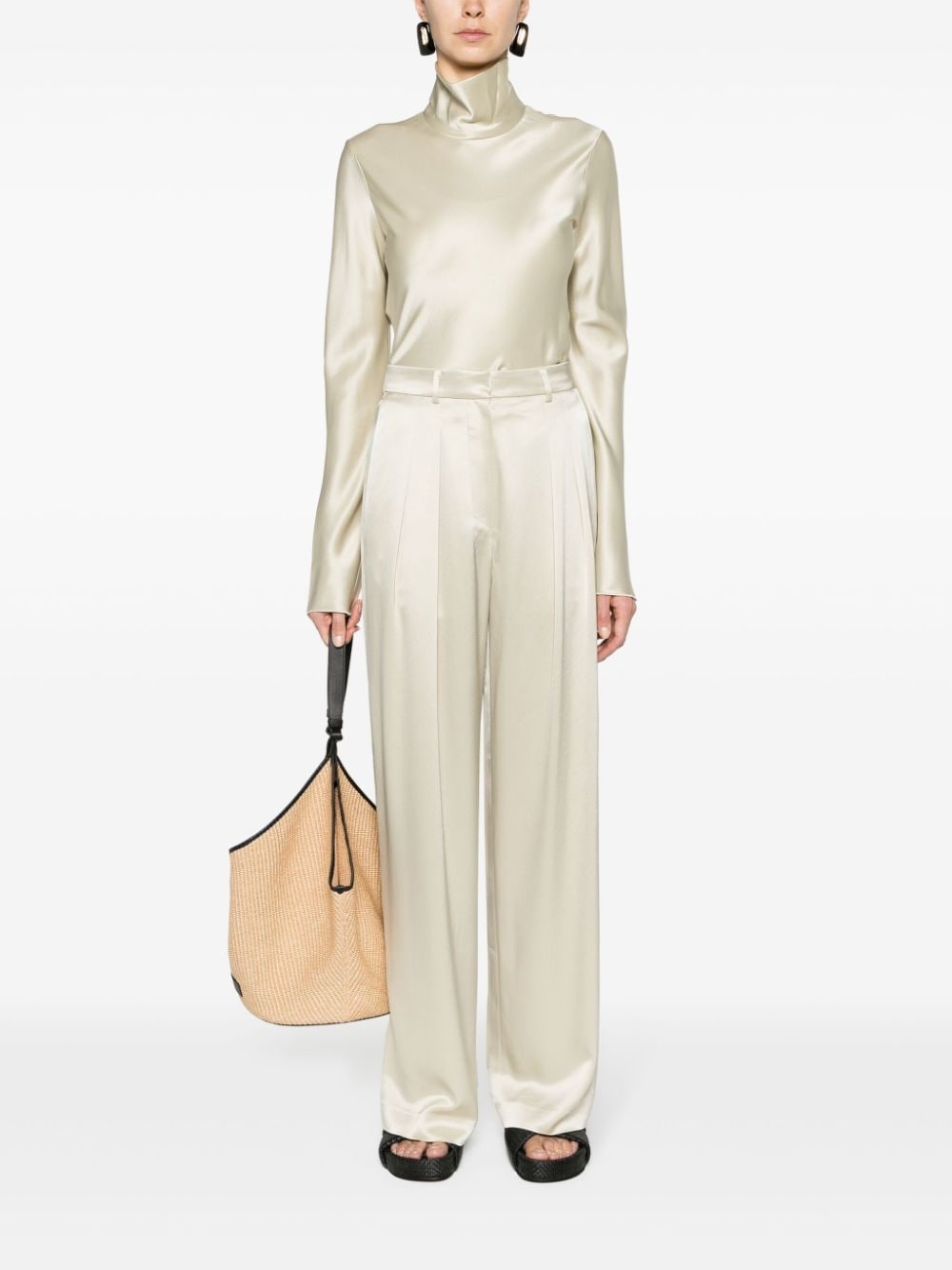 Lynda straight-leg satin trousers - 2