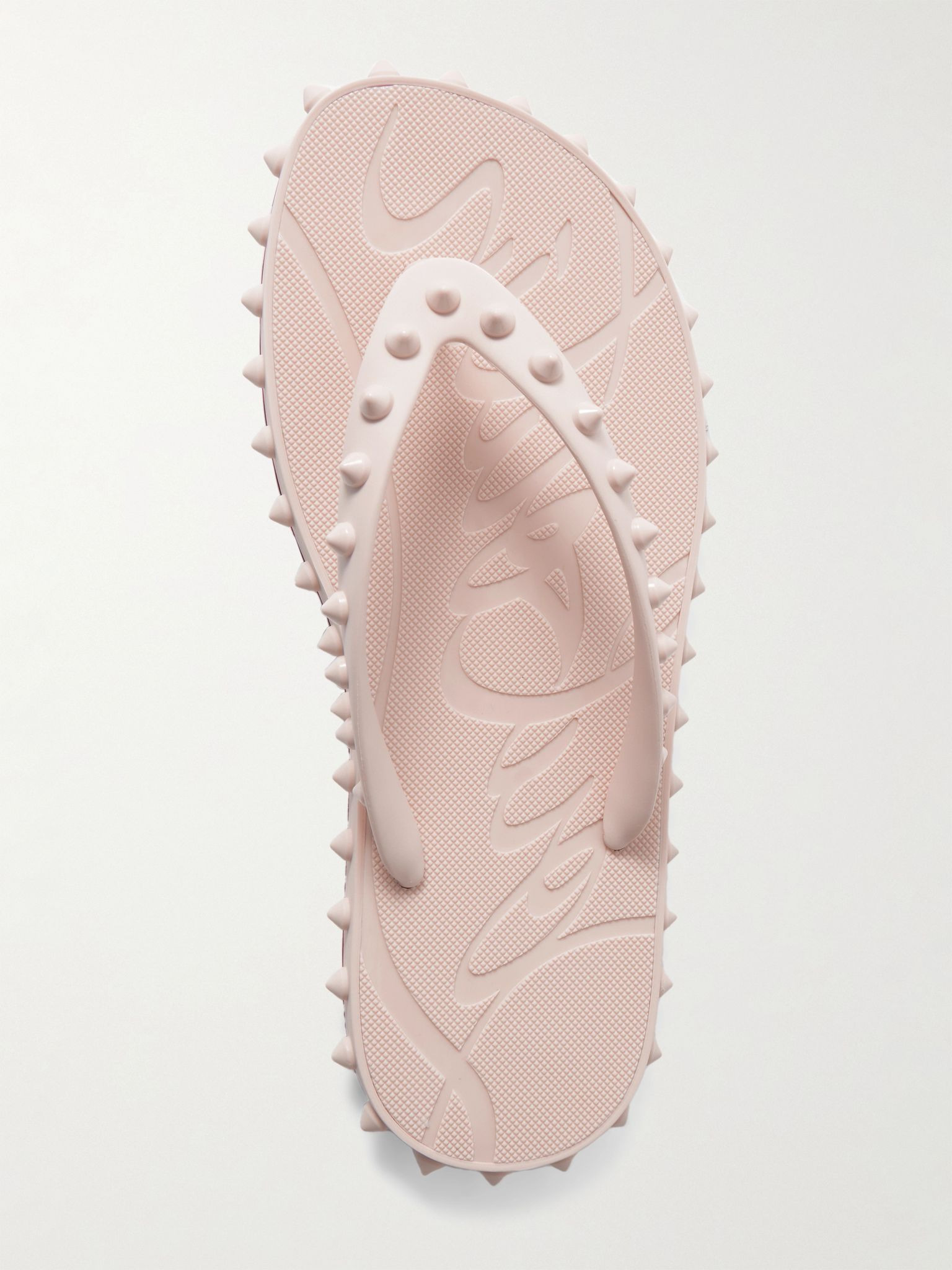 Super Loubi studded rubber flip flops Neutral - 5