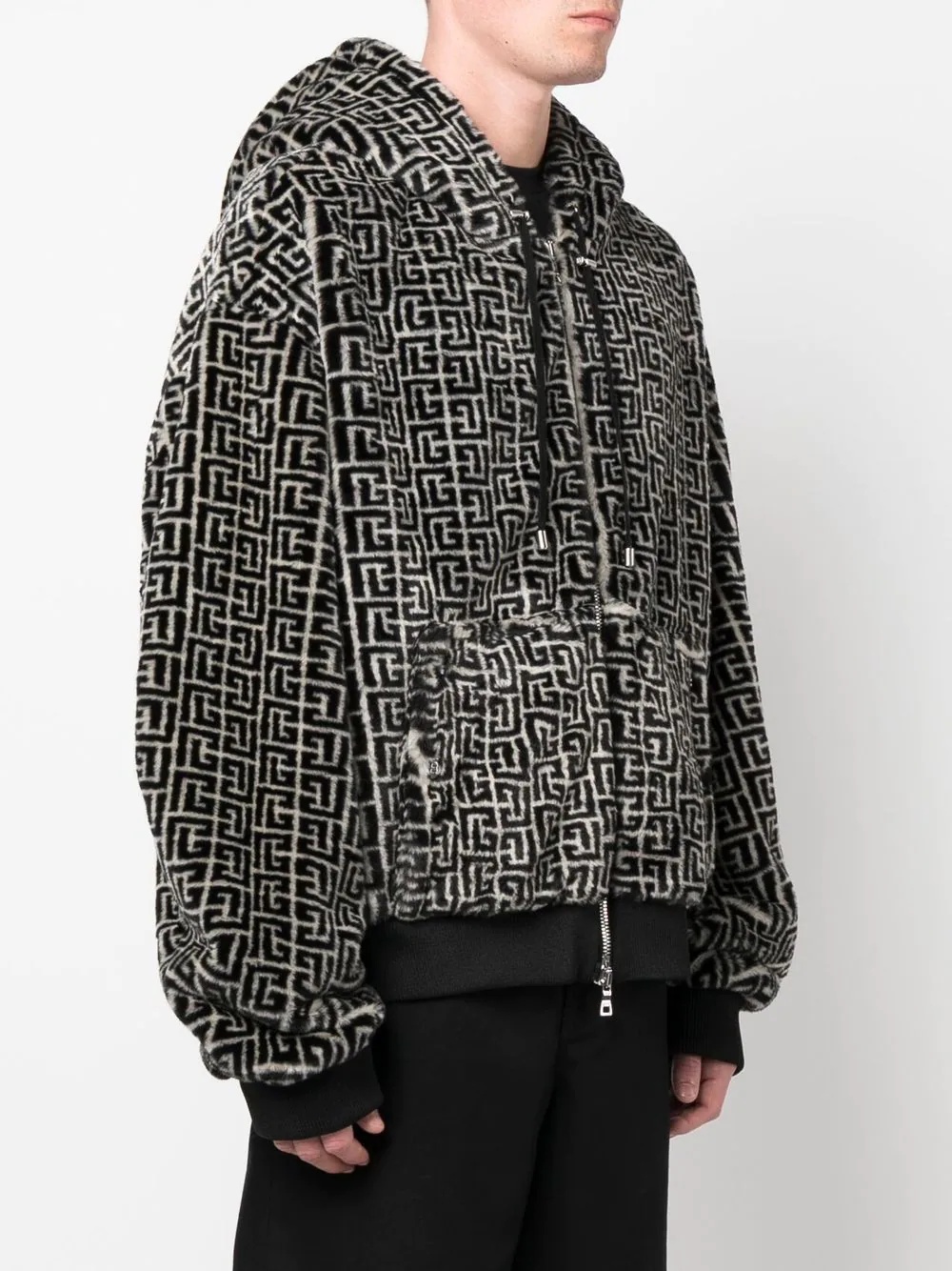 monogram-pattern hooded jacket - 3