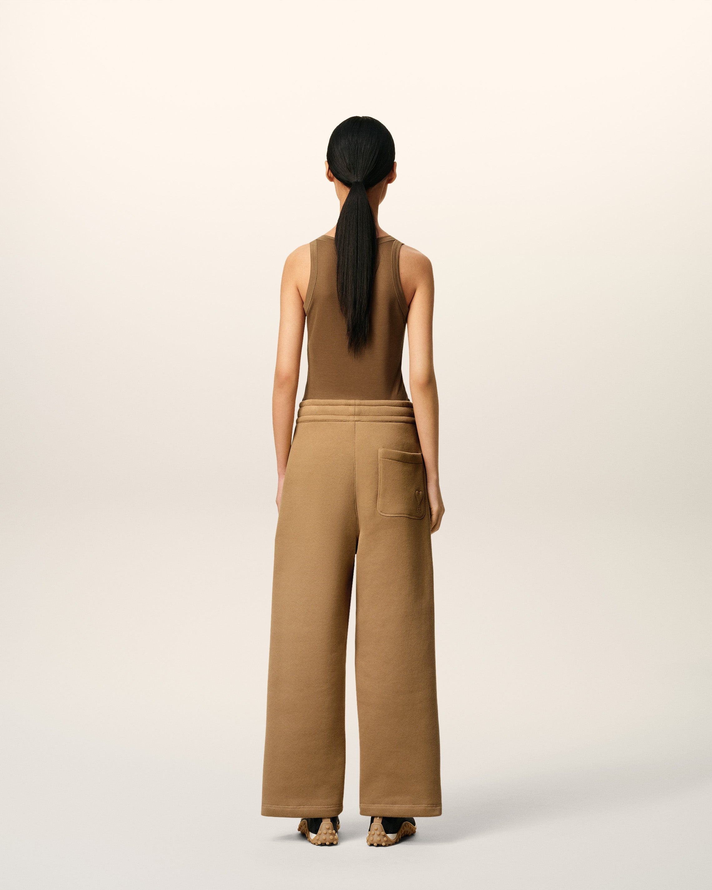 BROWN COTTON FLARE AMI DE CŒUR JOGGING - 3