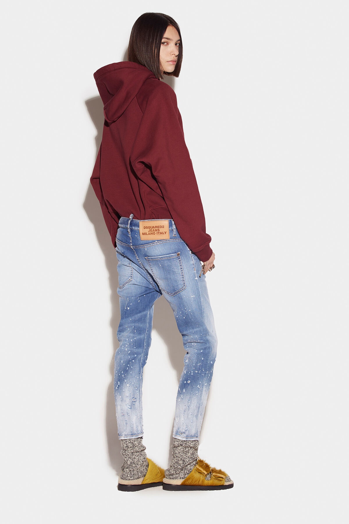 LIGHT OCEAN SPRAY WASH COOL GIRL CROPPED JEANS - 2