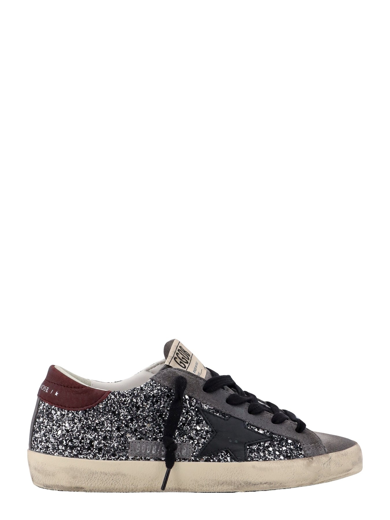 Suede sneakers with all-over glitter - 1