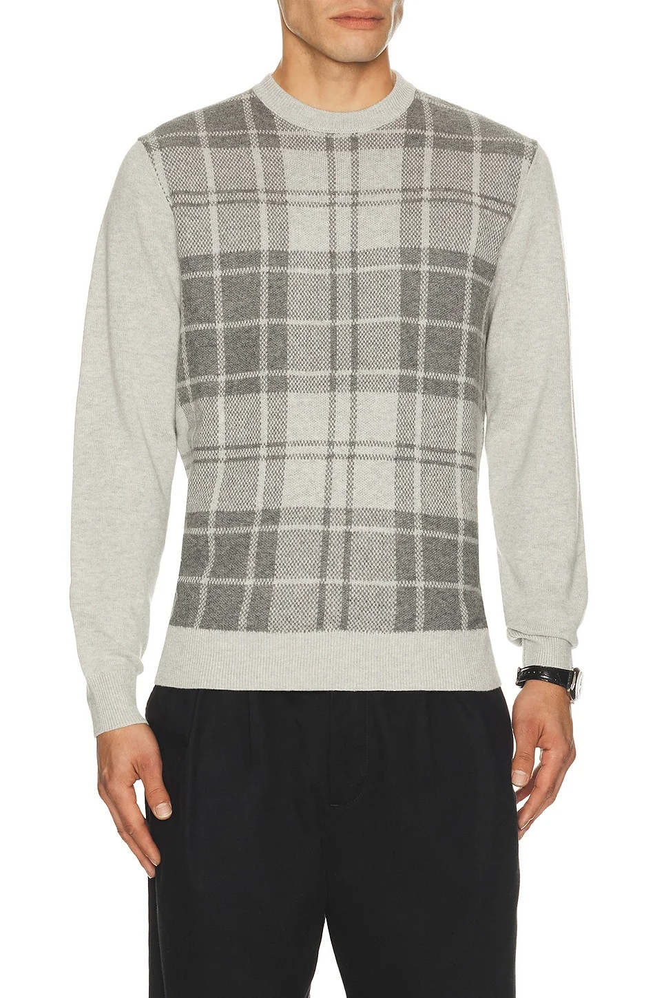 Mineral Tartan Crew Sweater - 1
