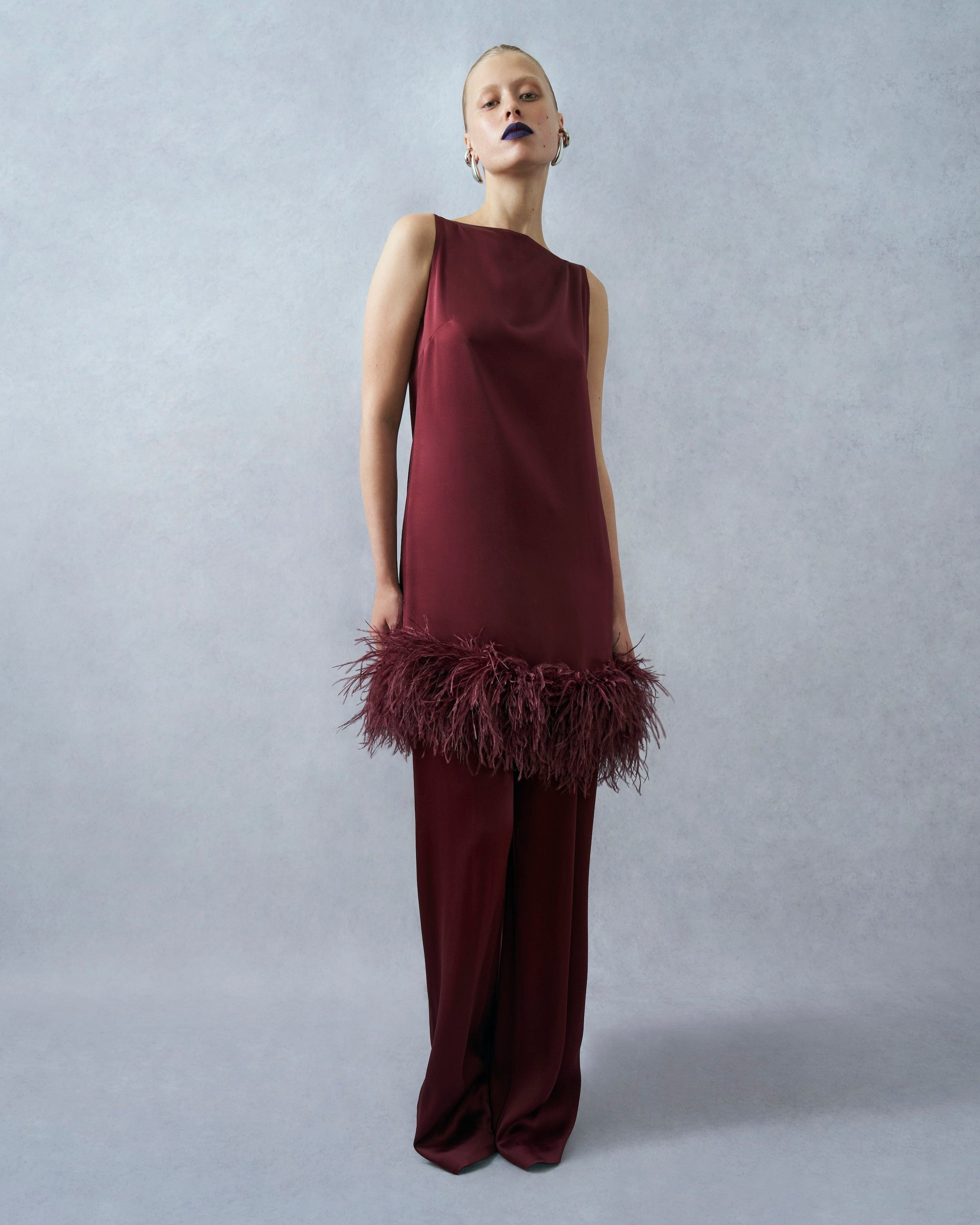 Satin Relaxed Pleated Pant - 5