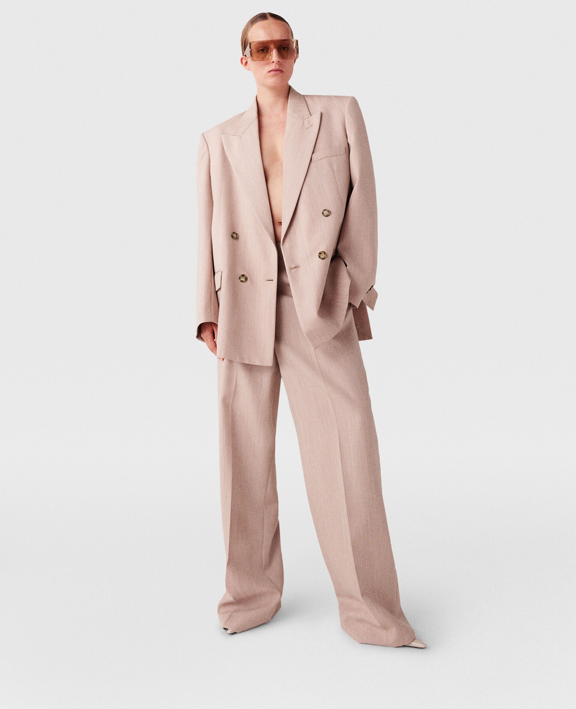 【送料&関税込】Stella McCartney Oversized Double-breasted B Stella McCartney Oversized Double-Breasted Blazer | REVERSIBLE